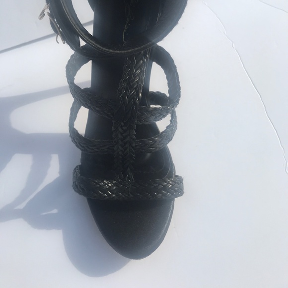 Bai Beaia Ankle Strap Stiletto Heels. Black. Size 8 1/2 USA (EUR 40) - Picture 2 of 2